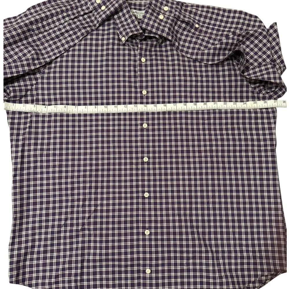Peter Millar XL Mens Plaid Check Button Down Long Sleeve Shirt‎